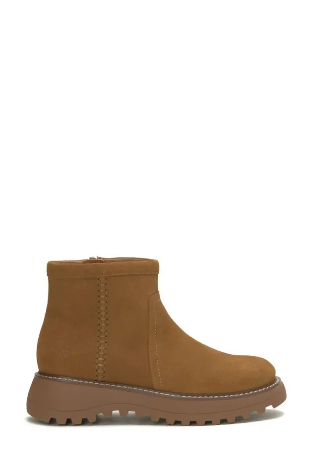 Women Lucky Brand Shoes Chameli Lug Bootie Medium Dark Beige