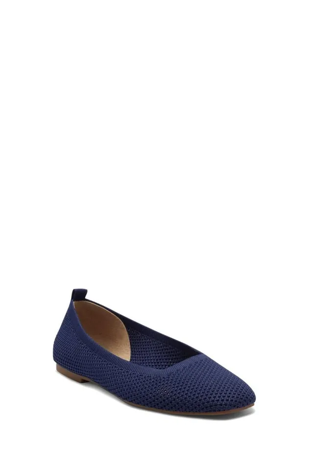 Women Lucky Brand Shoes Daneric Flat Dark Blue