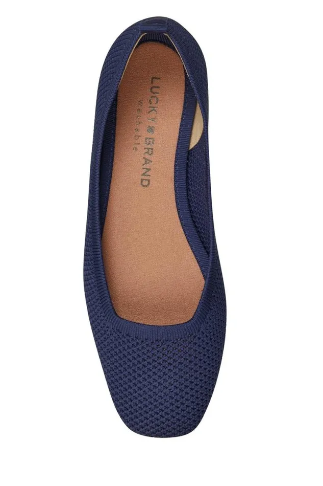 Women Lucky Brand Shoes Daneric Flat Dark Blue