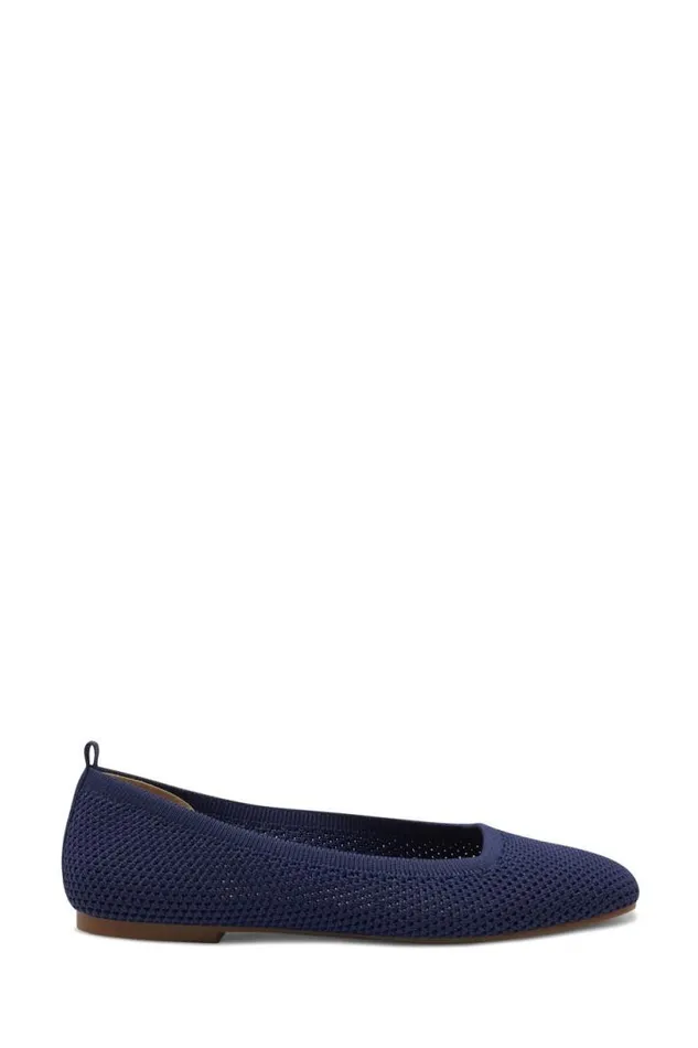 Women Lucky Brand Shoes Daneric Flat Dark Blue
