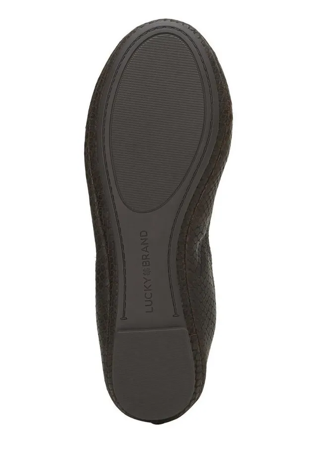 Women Lucky Brand Shoes Emmie Flats Dark Green Women Lucky Brand Shoes Emmie Flats Dark Green