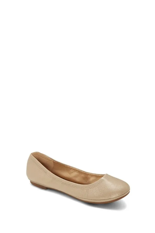 Women Lucky Brand Shoes Emmie Leather Flats Gold
