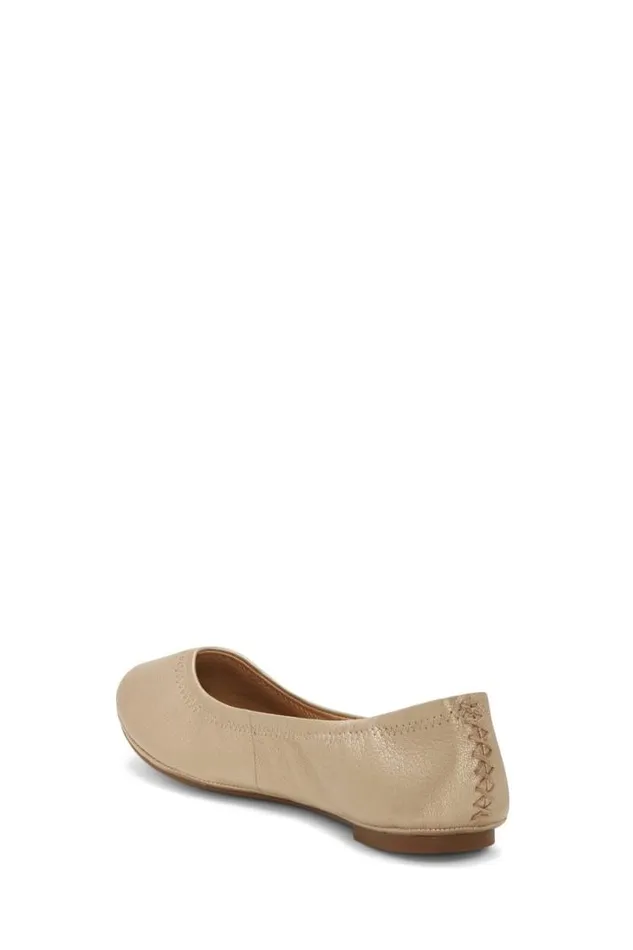 Women Lucky Brand Shoes Emmie Leather Flats Gold