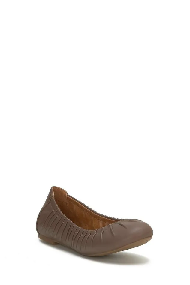 Women Lucky Brand Shoes Erla Flat Open Brownrust