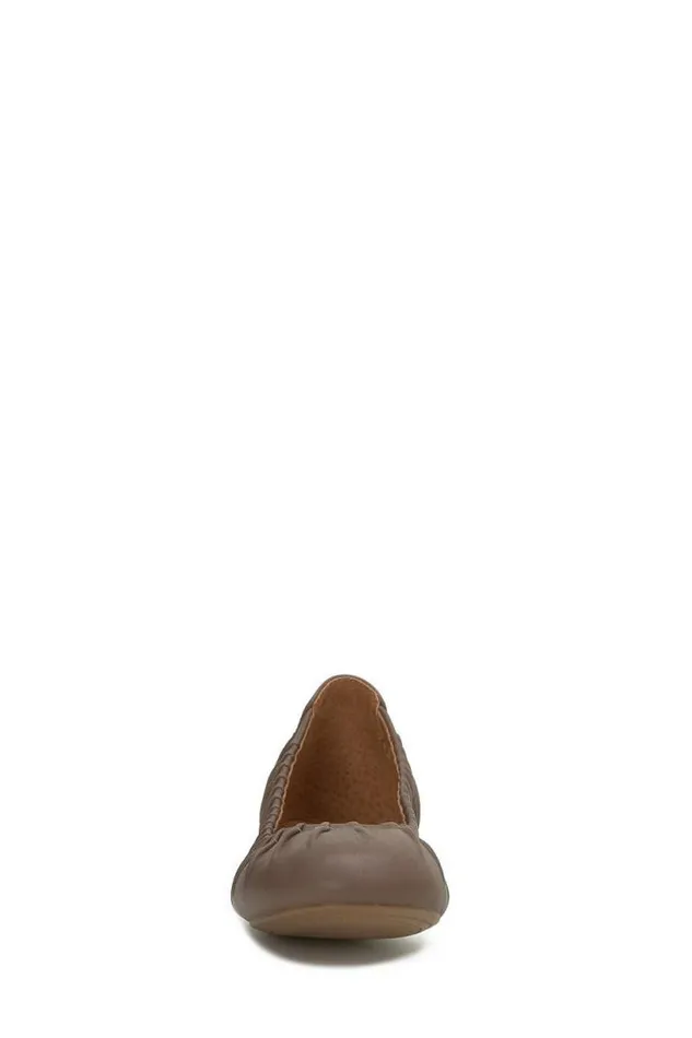 Women Lucky Brand Shoes Erla Flat Open Brownrust