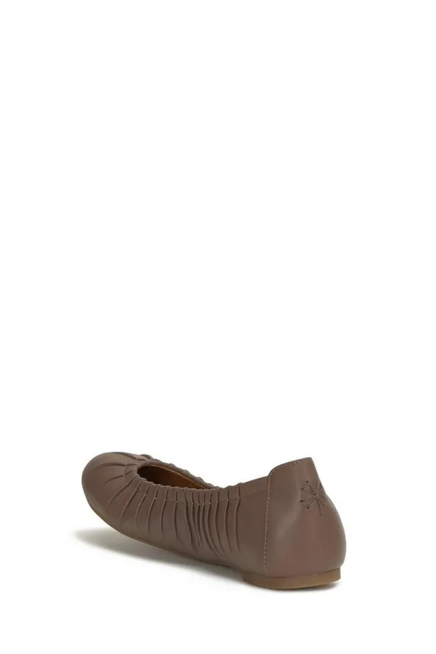Women Lucky Brand Shoes Erla Flat Open Brownrust