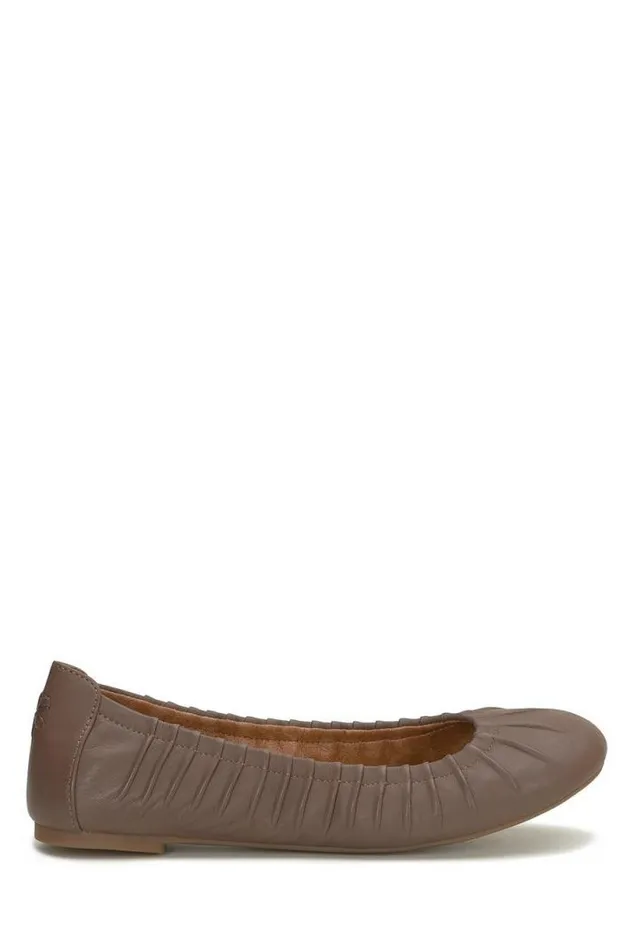 Women Lucky Brand Shoes Erla Flat Open Brownrust