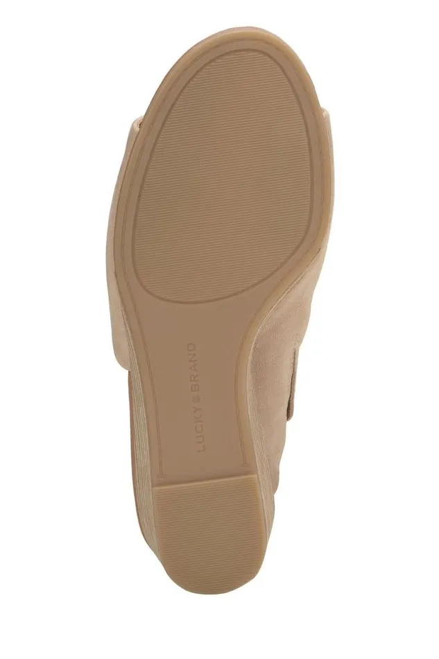 Women Lucky Brand Shoes Malenka Wedge Medium Beige