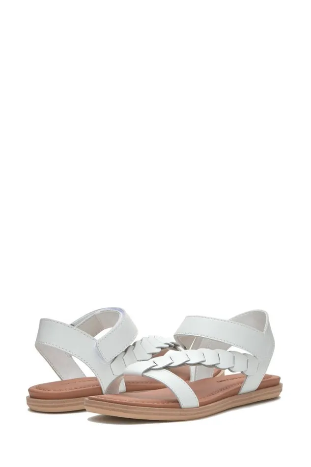 Women Lucky Brand Shoes Natany Braided Sandal Open Whitenatural