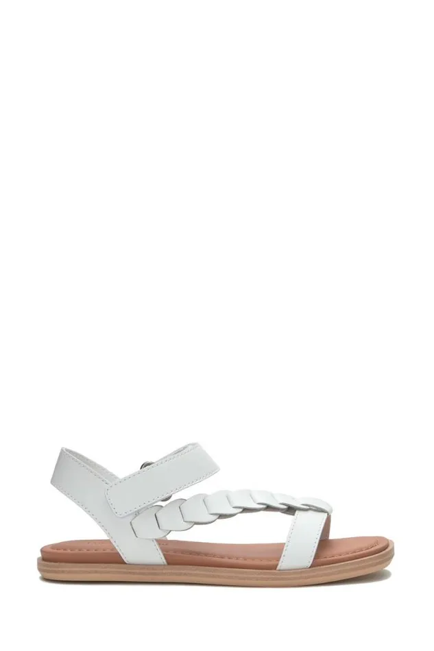 Women Lucky Brand Shoes Natany Braided Sandal Open Whitenatural