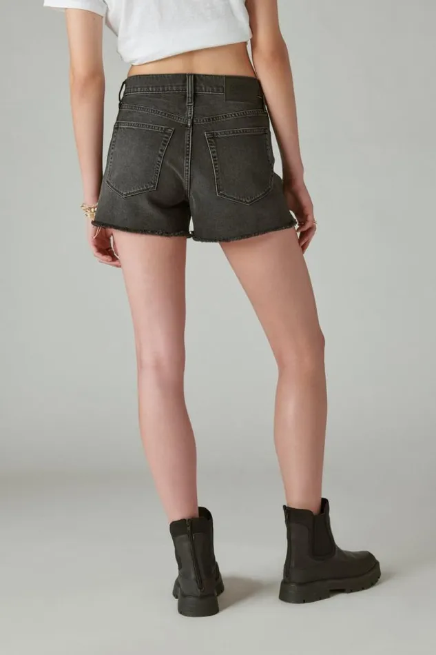 Women Lucky Brand Shorts Cocacola High Rise Mom Short Weathered Black
