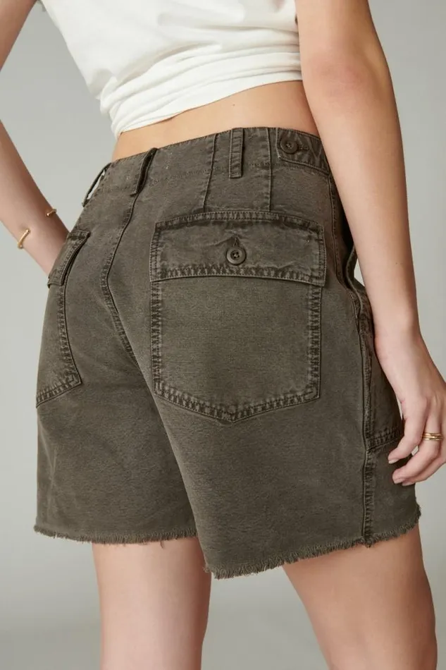Women Lucky Brand Shorts Utility Pocket Short Raven