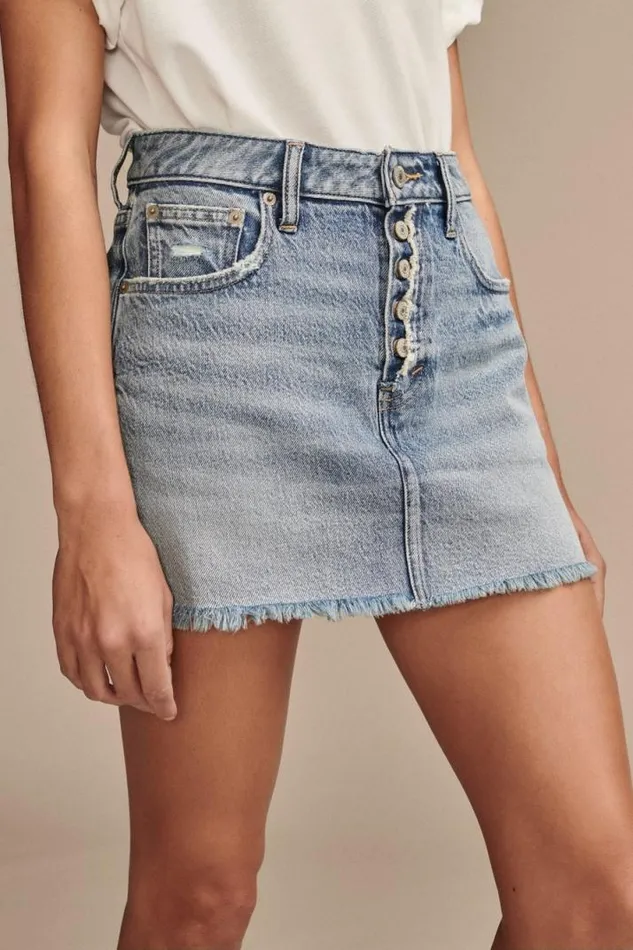 Women Lucky Brand Skirts Denim Mini Skirt Ella