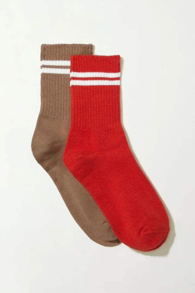 Women Lucky Brand Socks Lucky Varsity Solid Crew Sock 2 Pk Tandori Spice