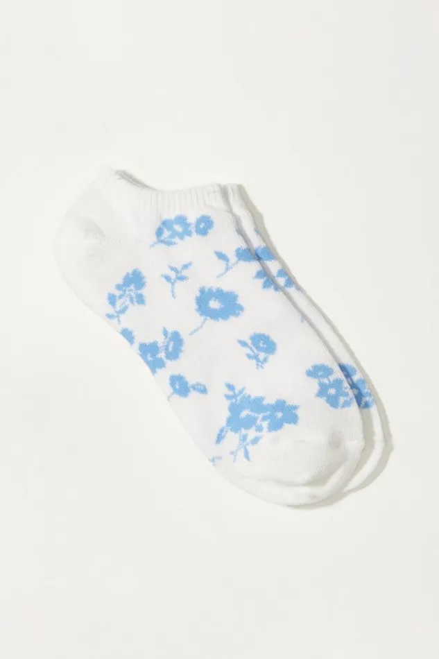 Women Lucky Brand Socks Vintage Floral Ped Lilac