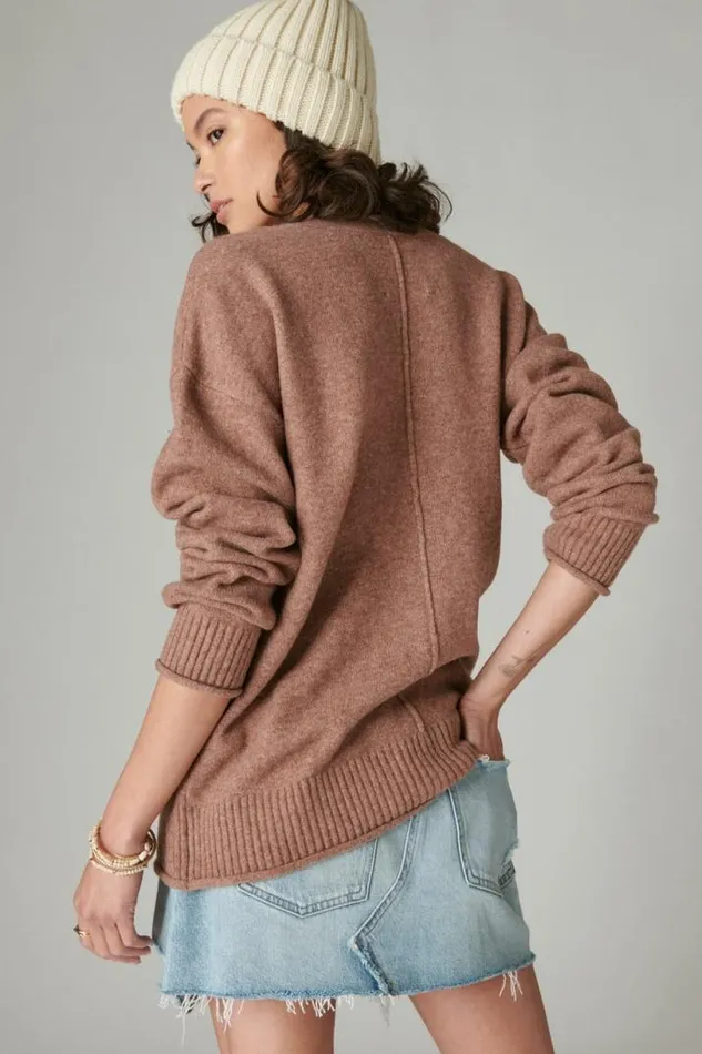 Women Lucky Brand Sweaters and Sweatshirts Oversized Pocket Cardigan Baltic Amber