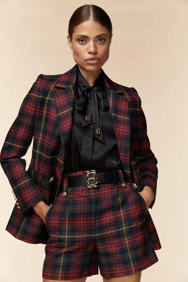 Women Luxe Tailored Short Logan Tartan Holland Cooper Tailoring