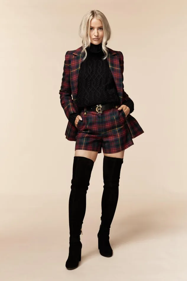 Women Luxe Tailored Short Logan Tartan Holland Cooper Tailoring