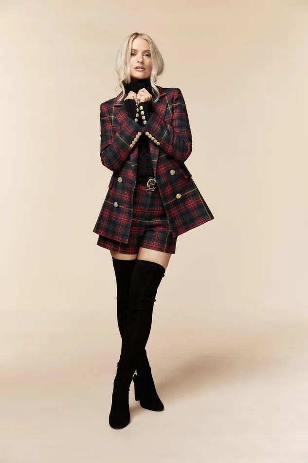 Women Luxe Tailored Short Logan Tartan Holland Cooper Tailoring