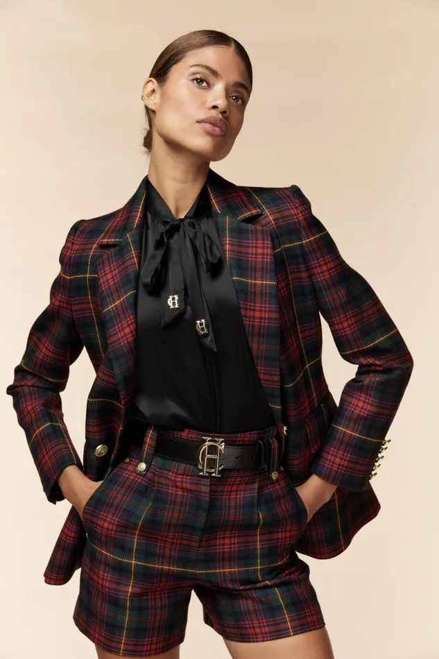 Women Luxe Tailored Short Logan Tartan Holland Cooper Tailoring