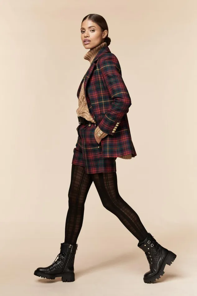 Women Luxe Tailored Short Logan Tartan Holland Cooper Tailoring