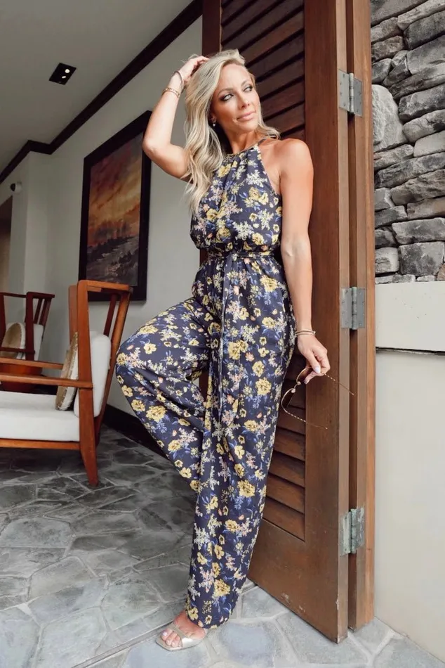 Women Mallory High Neck Jumpsuit Blue Multi Floral Baltic Born Jumpsuits and Rompers Women Mallory High Neck Jumpsuit Blue Multi Floral Baltic Born Jumpsuits and Rompers