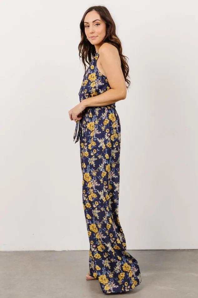 Women Mallory High Neck Jumpsuit Blue Multi Floral Baltic Born Jumpsuits and Rompers Women Mallory High Neck Jumpsuit Blue Multi Floral Baltic Born Jumpsuits and Rompers