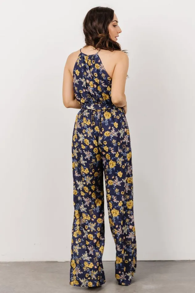 Women Mallory High Neck Jumpsuit Blue Multi Floral Baltic Born Jumpsuits and Rompers Women Mallory High Neck Jumpsuit Blue Multi Floral Baltic Born Jumpsuits and Rompers