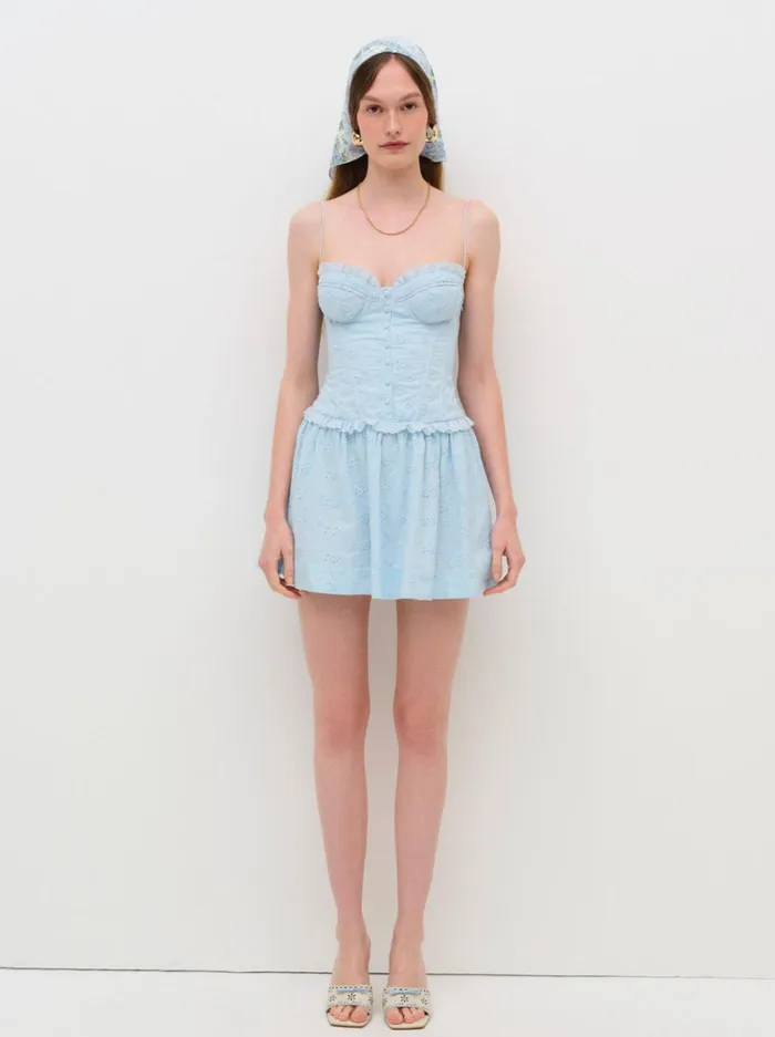 Women Marlowe Mini Dress Blue For Love and Lemons Dresses