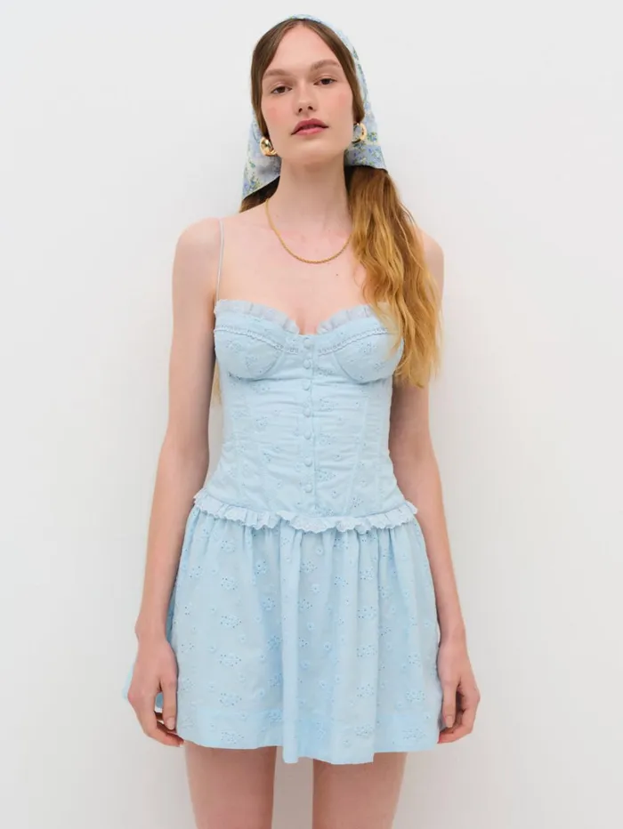 Women Marlowe Mini Dress Blue For Love and Lemons Dresses Women Marlowe Mini Dress Blue For Love and Lemons Dresses