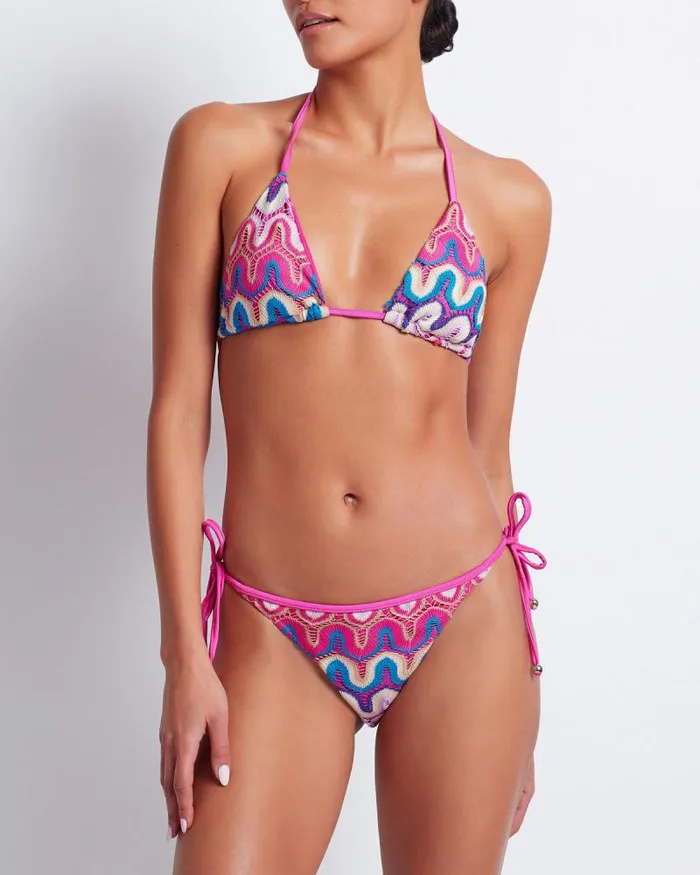 Women Matching Sets PatBO CROCHET STRING BIKINI BOTTOM FINAL SALE Pink Multi