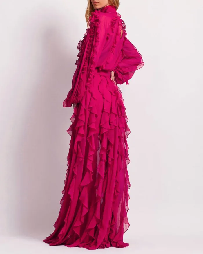 Women Matching Sets PatBO Ruffle Maxi Skirt FINAL SALE Fuchsia