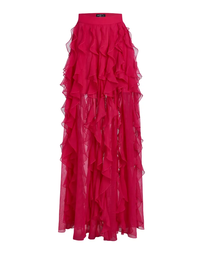 Women Matching Sets PatBO Ruffle Maxi Skirt FINAL SALE Fuchsia