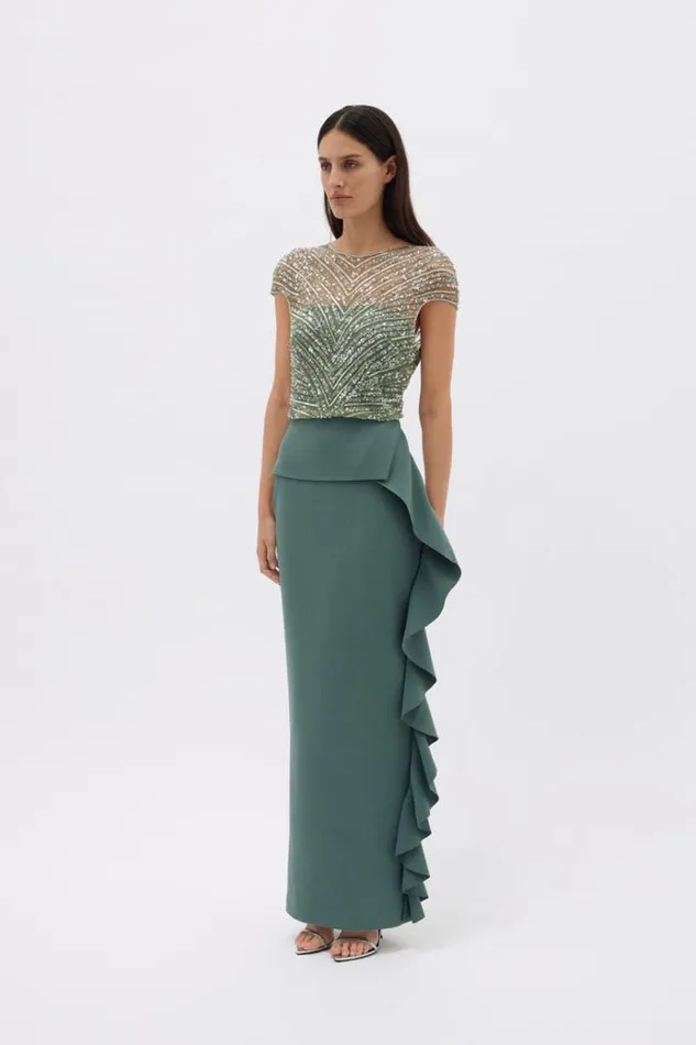 Women Maxi Dresses Rachel Gilbert Gingette Gown In Fern