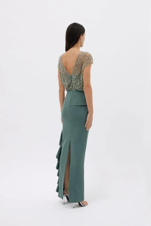 Women Maxi Dresses Rachel Gilbert Gingette Gown In Fern