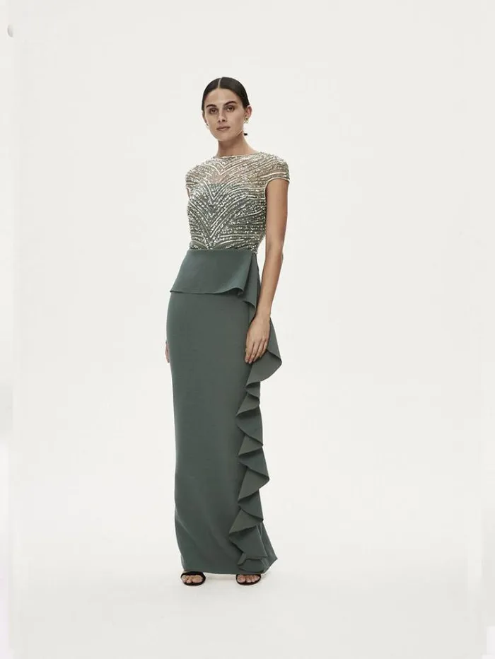 Women Maxi Dresses Rachel Gilbert Gingette Gown In Fern