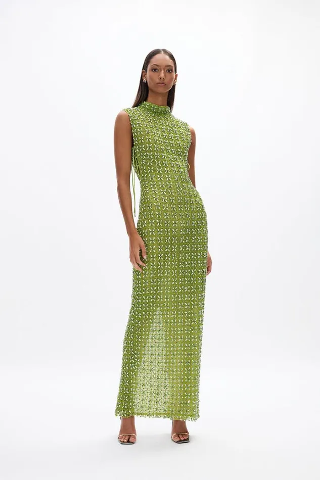 Women Maxi Dresses Rachel Gilbert Indi Gown Lime