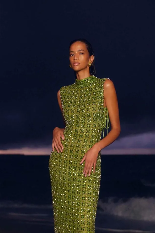 Women Maxi Dresses Rachel Gilbert Indi Gown Lime