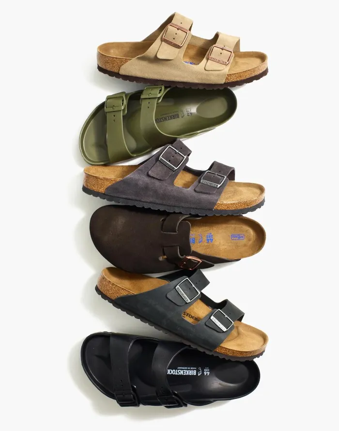 WomenMen Sandals Madewell Birkenstock Arizona Soft Footbed Sandals In Oiled Leather True Black