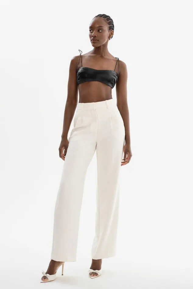 Women MERANIA Leather Bralette Black LAMARQUE Tops