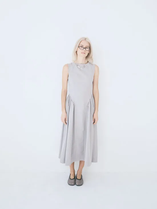 Women Midi Dress Front Pleat Grey Dresses Lisa Says Gah