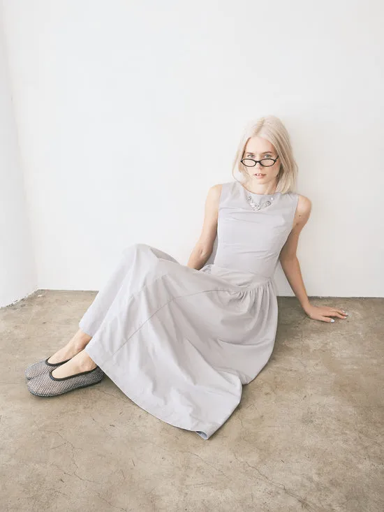Women Midi Dress Front Pleat Grey Dresses Lisa Says Gah