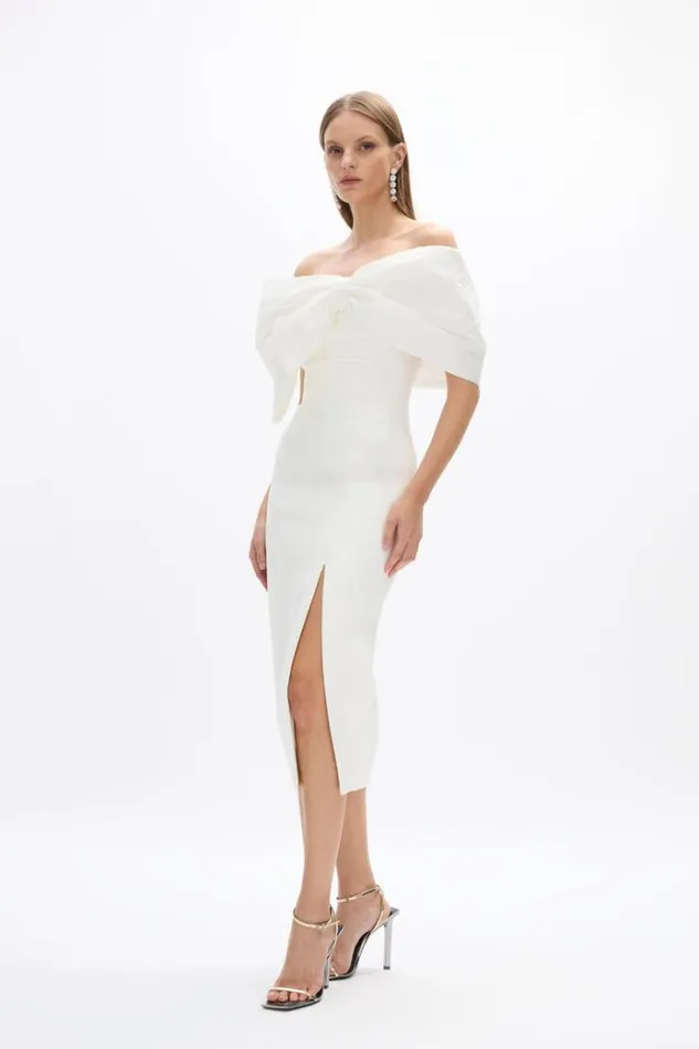 Women Midi Dresses Rachel Gilbert Kace Dress In Ivory