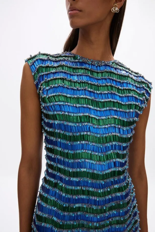Women Midi Dresses Rachel Gilbert Zeph Mini BlueGreen Women Midi Dresses Rachel Gilbert Zeph Mini BlueGreen