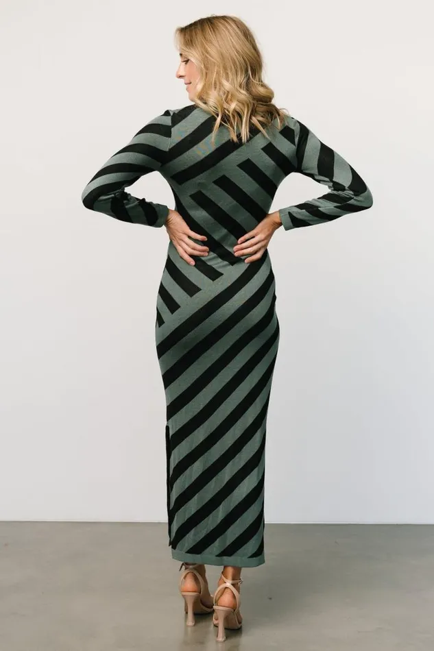 Women Milan Sweater Dress Green Black Baltic Born Sweaters Women Milan Sweater Dress Green Black Baltic Born Sweaters
