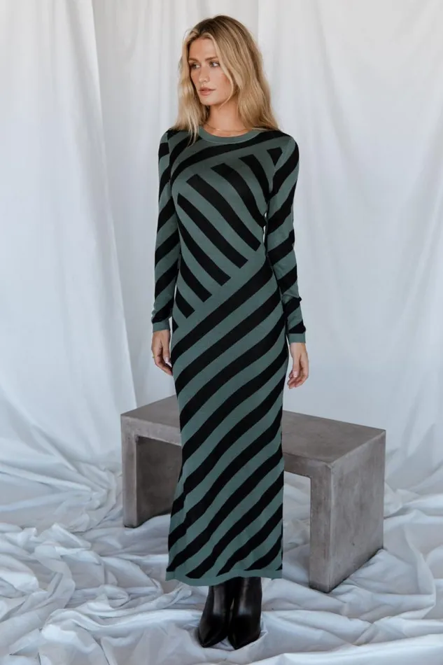 Women Milan Sweater Dress Green Black Baltic Born Sweaters Women Milan Sweater Dress Green Black Baltic Born Sweaters