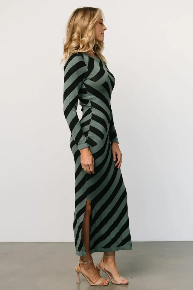 Women Milan Sweater Dress Green Black Baltic Born Sweaters Women Milan Sweater Dress Green Black Baltic Born Sweaters