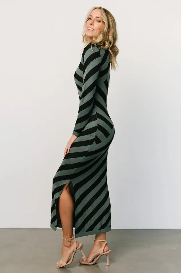 Women Milan Sweater Dress Green Black Baltic Born Sweaters Women Milan Sweater Dress Green Black Baltic Born Sweaters