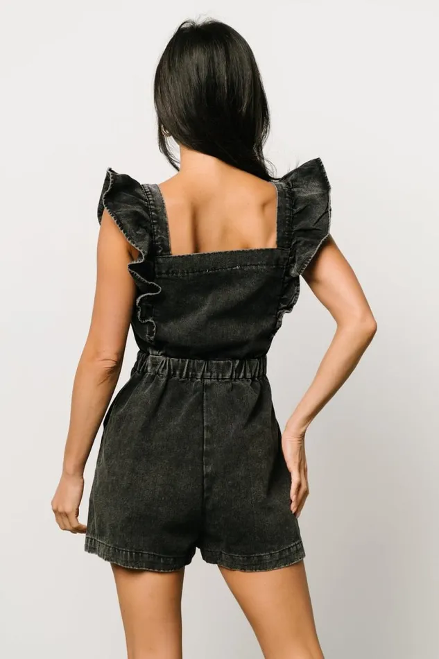 Women Montgomery Denim Romper Black Baltic Born Jumpsuits and Rompers Women Montgomery Denim Romper Black Baltic Born Jumpsuits and Rompers