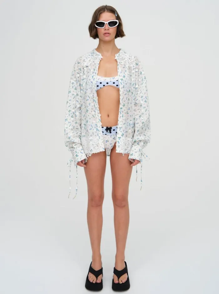 Women Muna Coverup Shirt White For Love and Lemons Swim Women Muna Coverup Shirt White For Love and Lemons Swim